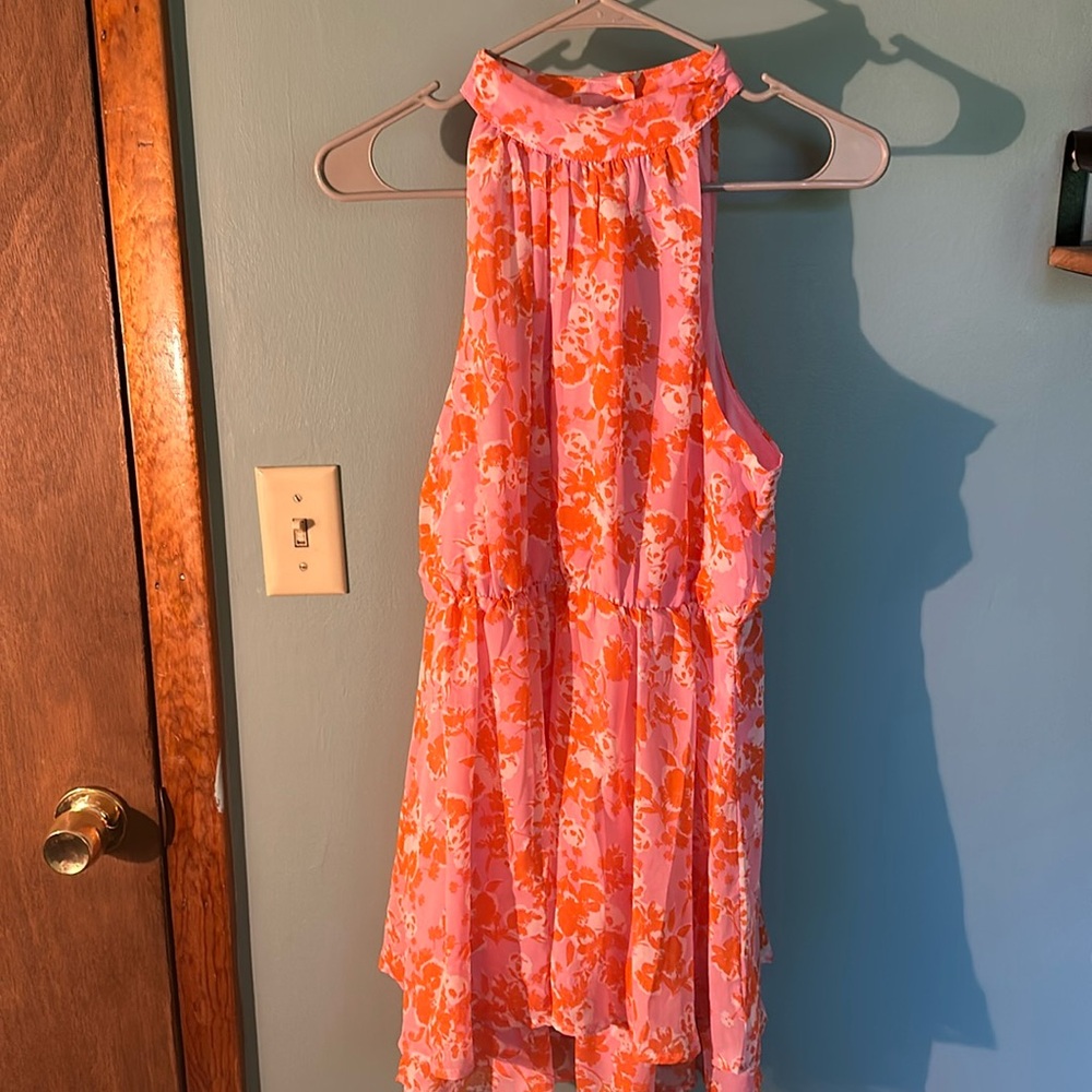 Sienna Sky Medium pink/orange halter dress